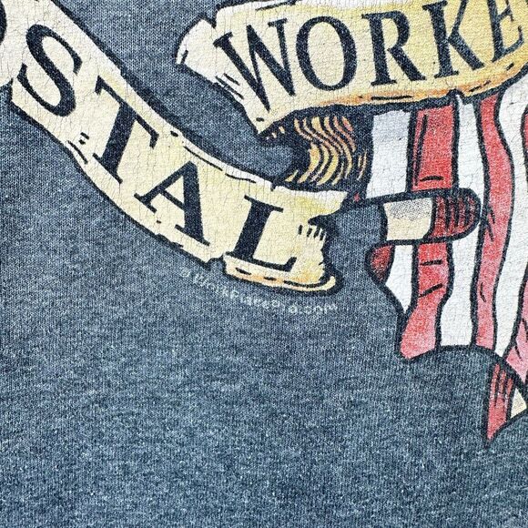 Gildan Tshirt Mens Large Gray Red US Postal Worker Short Sleeve Tee - Picture 10 of 10